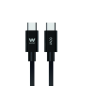 Cable USB 2.0 Tipo-C Woxter PE26-192/ USB Tipo-C Macho - USB Tipo-C Macho/ Hasta 60W/ 480Mbps/ 1.2m/ Negro