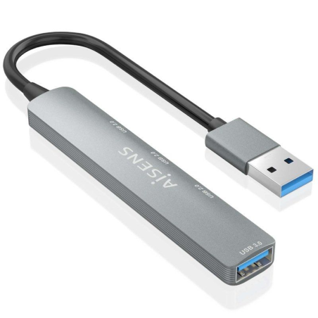 Hub USB 3.0 Aisens A106-0859/ 4xUSB/ Gris